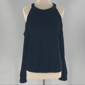 NWT Zella Cara Velour Cold Shoulder Top